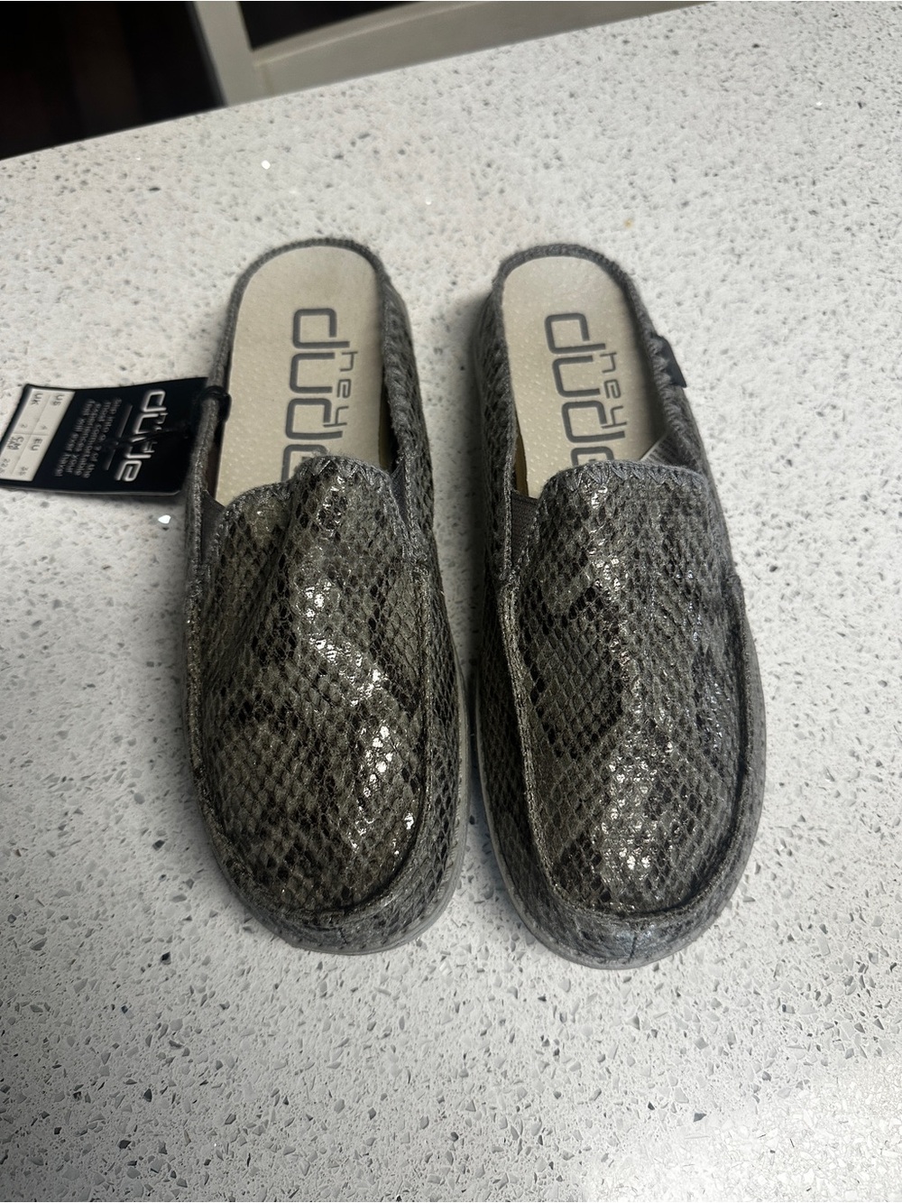 !!NWT!! Brand NEW Hey Dude’s Lexi Leopard Black and Grey Snake Skin Print